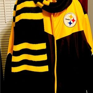 Mens reversible coat with matching scarf